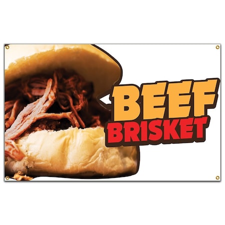 Signmission Beef Brisket Banner Concession Stand Food Truck Single Sided B-96 Beef Brisket19